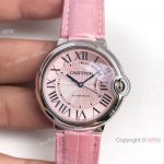 Fake Swiss Cartier Ballon Bleu Pink Watch 36mm Mid-size